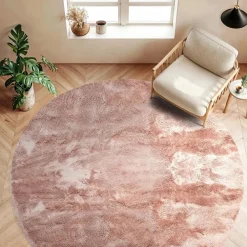 Reforma x Trendcarpet Rund matta 'Aranga Super Soft Fur' - Rosa