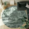 Reforma x Trendcarpet Rund matta 'Aranga Super Soft Fur' - Grön