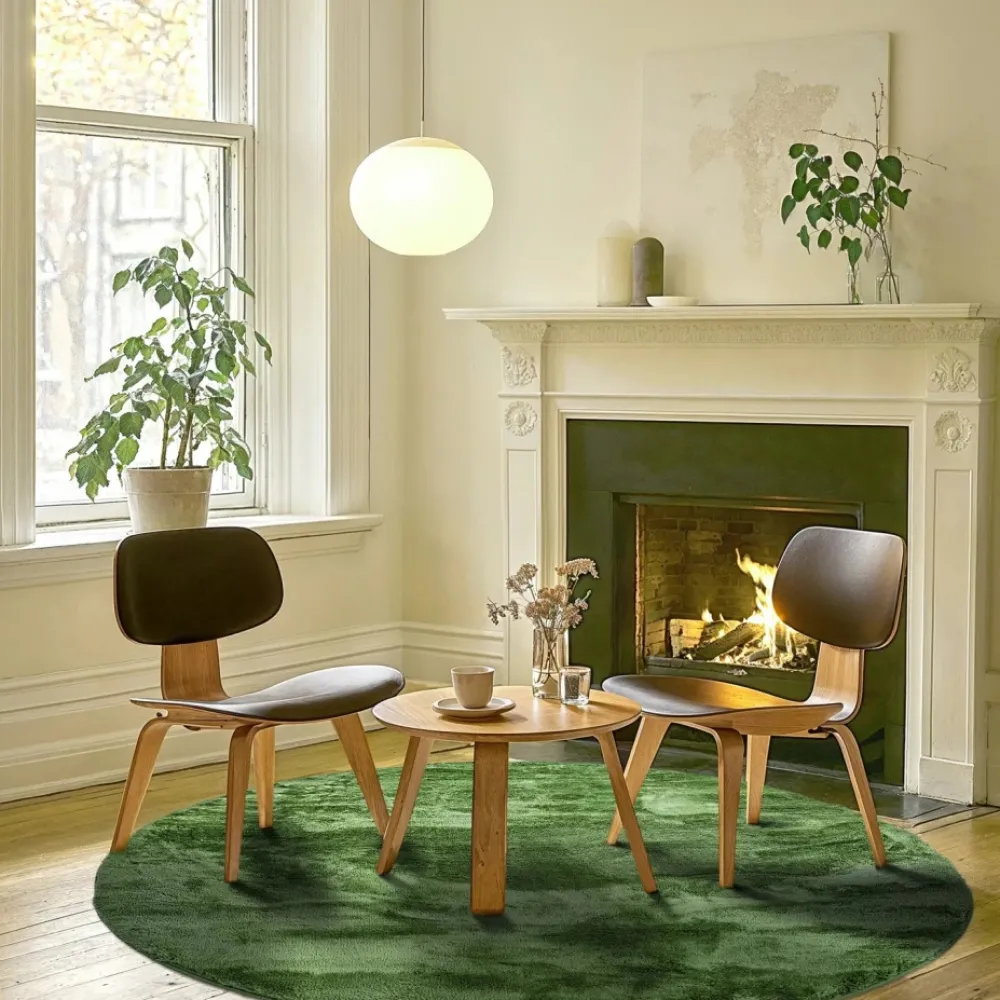 Reforma x Trendcarpet Rund matta 'Aranga Super Soft' - Oliv