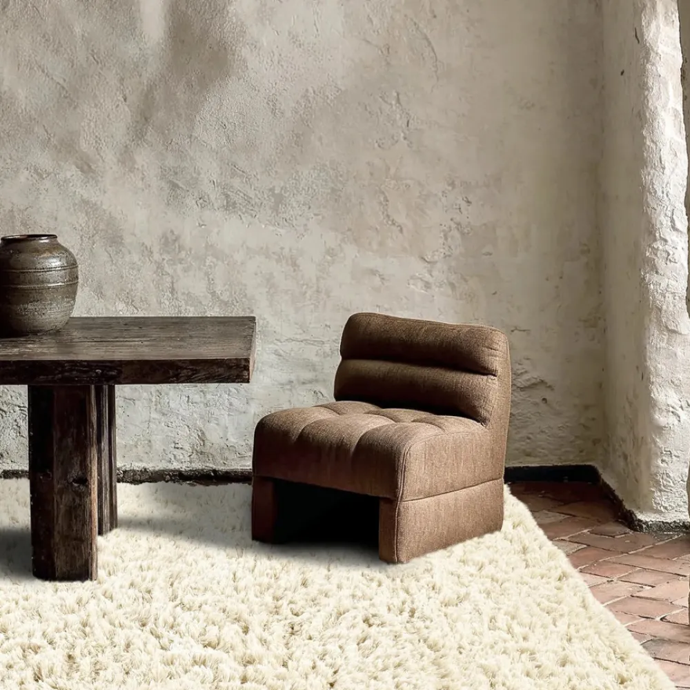 Reforma x Trendcarpet Ryamatta 'Fassale Handvävd Ull' - Vit