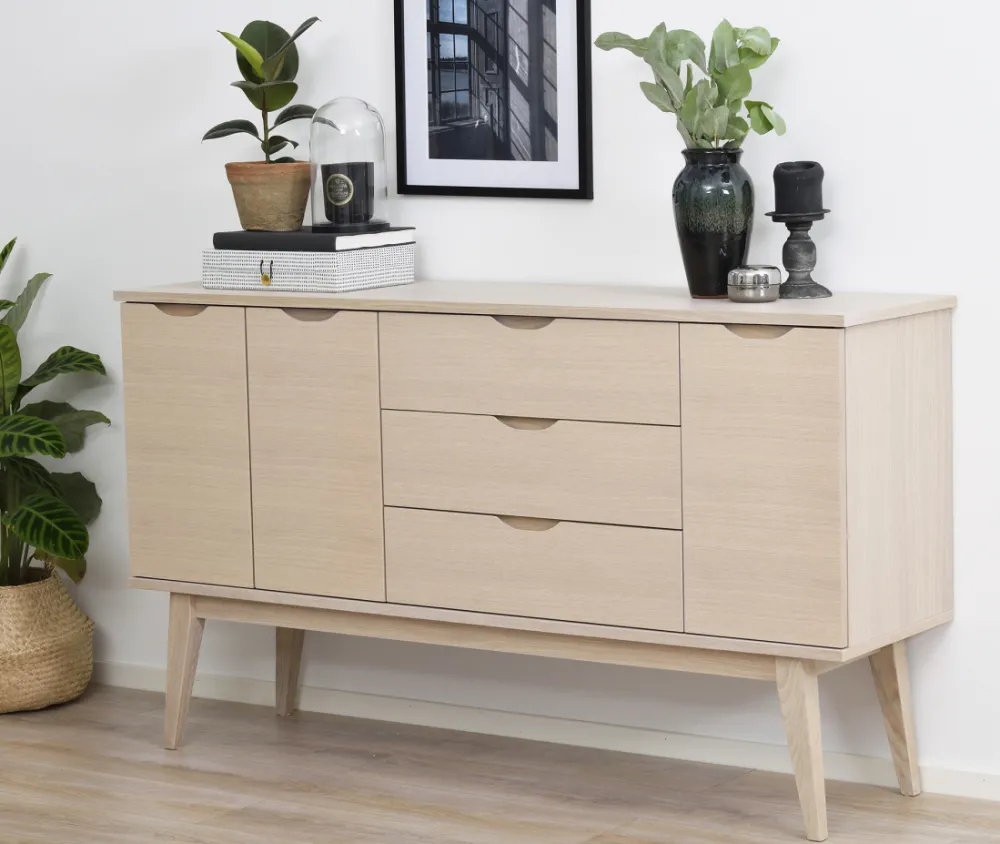 Rowico Home Sideboard 'Filippa' 150x85cm - Ek/Vitpigmenterad