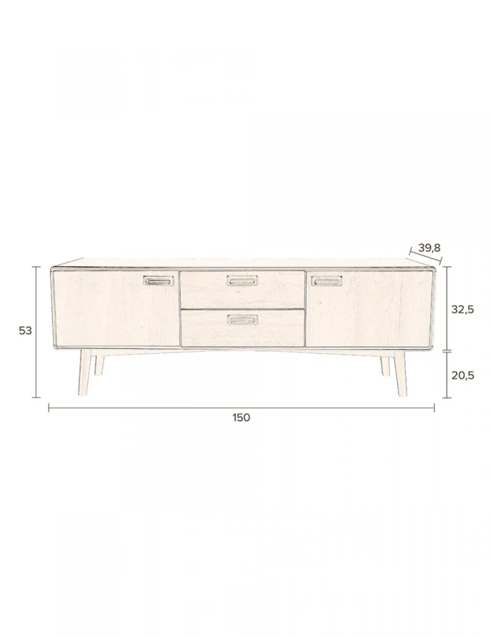 Dutchbone Sideboard 'Juju' Low - Valnöt