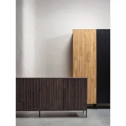 WOOOD Sideboard ‘New Gravure’ 200 cm - Mörkbrun/Svart