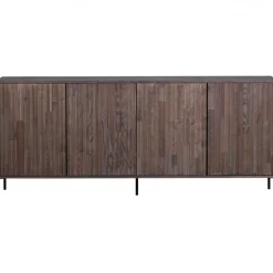 WOOOD Sideboard ‘New Gravure’ 200 cm - Mörkbrun/Svart