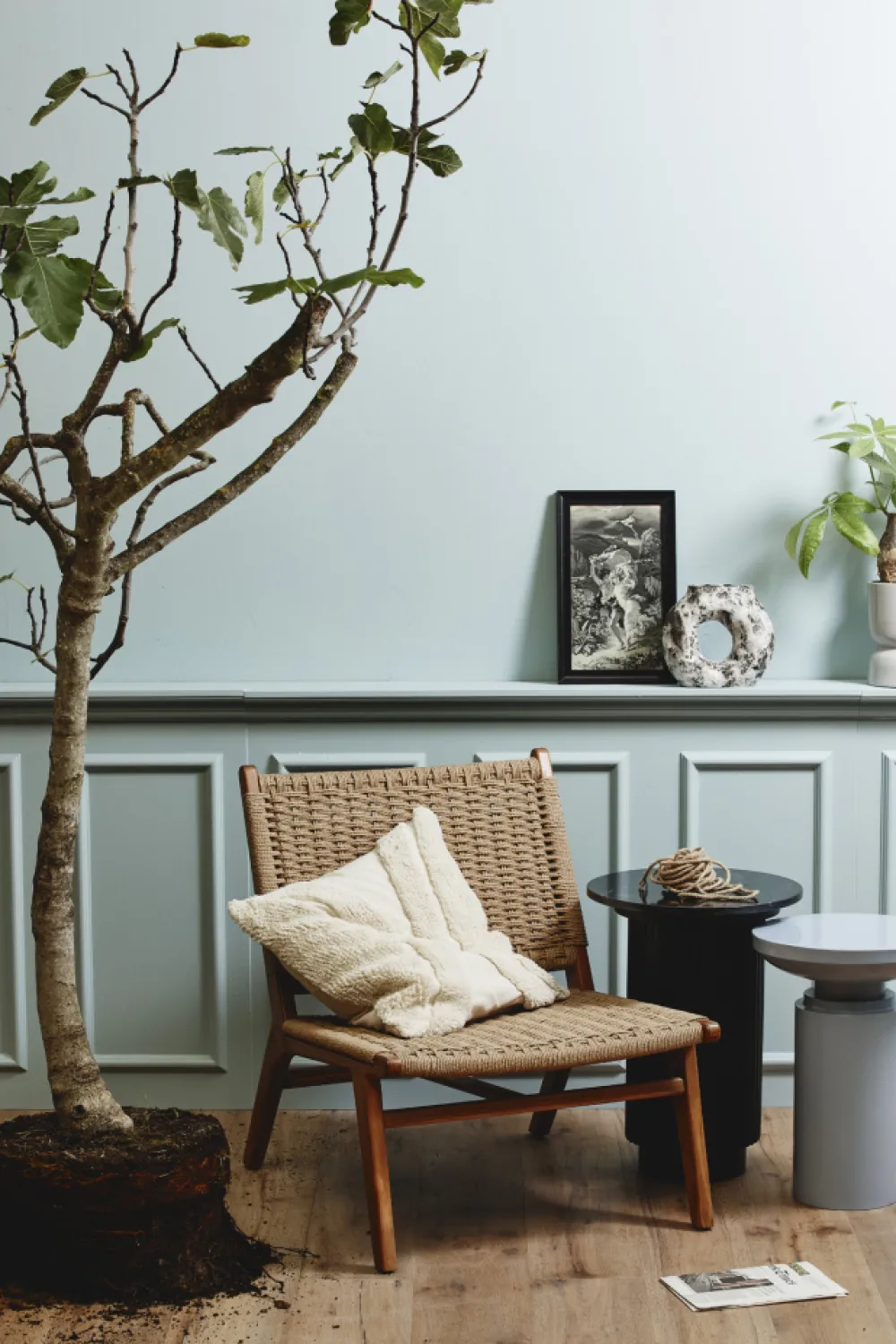 Nordal Sidobord 'Erie' Runt 40cm - Svart Marmor