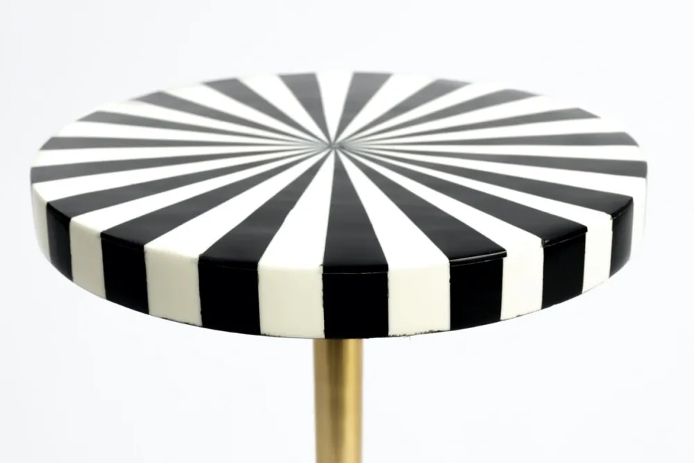 Zuiver Sidobord 'Strike Lucky' - Svart/Vit