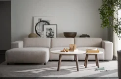 Rowico Home 4-Sitssoffa 'Willard' Schäslong V - Ljusbeige