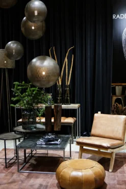Trademark Living Sittpuff Vintage  - Återvunnet läder