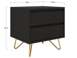 Reforma Sängbord 'Elle' - Svart/Mässing