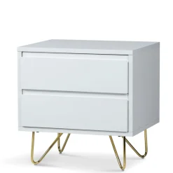 Reforma Sängbord 'Elle' - Vit/Mässing