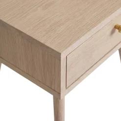 Reforma Sängbord 'Prime' - Vit ek/Mässing