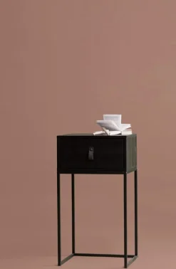 WOOOD Sängbord 'Zola' låda - Svart