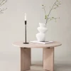 Reforma Soffbord 'Arvika' Runt 80cm - Vitpigmenterad Ek