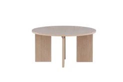 Reforma Soffbord 'Arvika' Runt 80cm - Vitpigmenterad Ek