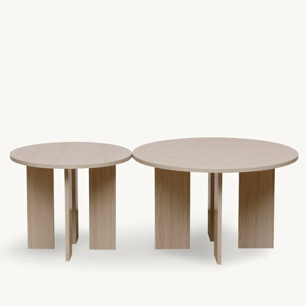 Reforma Soffbord 'Créme' Runt 75cm - Vitpigmenterad