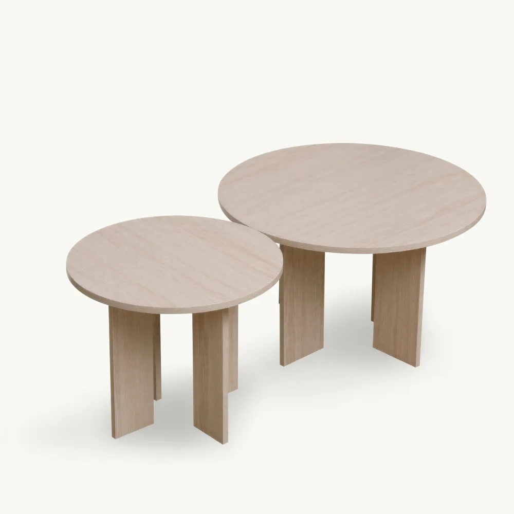 Reforma Soffbord 'Créme' Runt 75cm - Vitpigmenterad