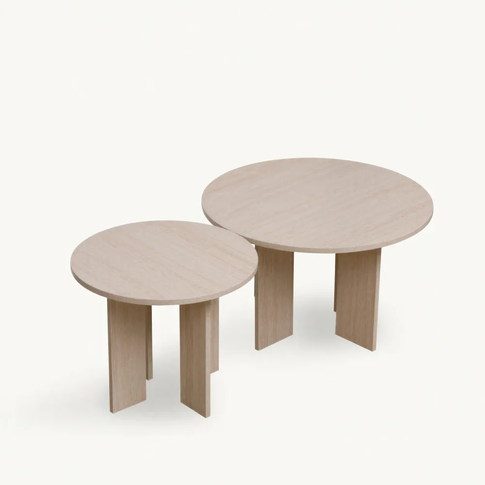 Reforma Soffbord 'Créme' Runt 55 cm - Vitpigmenterad