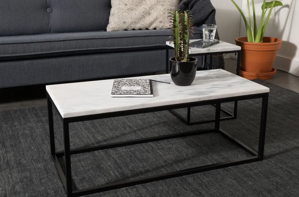 Zuiver Soffbord 'Marble Power' - Svart/Marmor