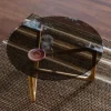 Dutchbone Soffbord 'Naia' Runt 80cm - Natur/Glas