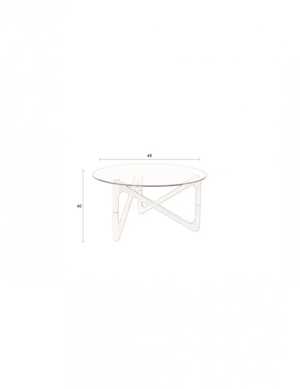 Dutchbone Soffbord 'Naia' Runt 80cm - Natur/Glas