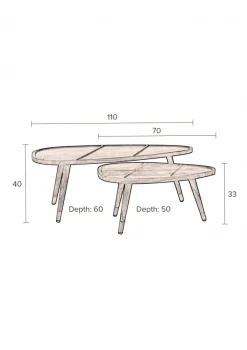 Dutchbone Soffbord 'Sham' 2set - Natur