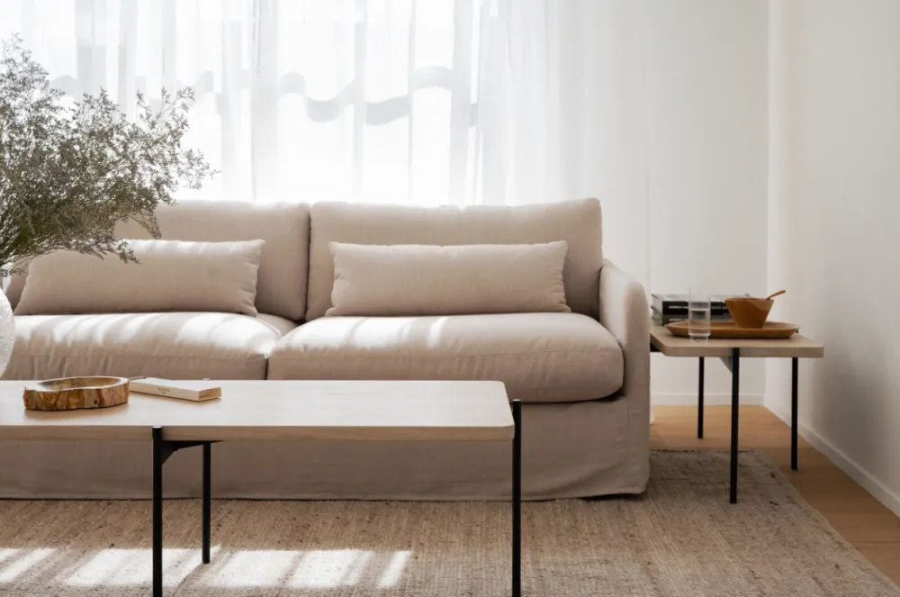 Rowico Home Soffbord 'Shelton' 145x60cm - Vitpigmenterad ek