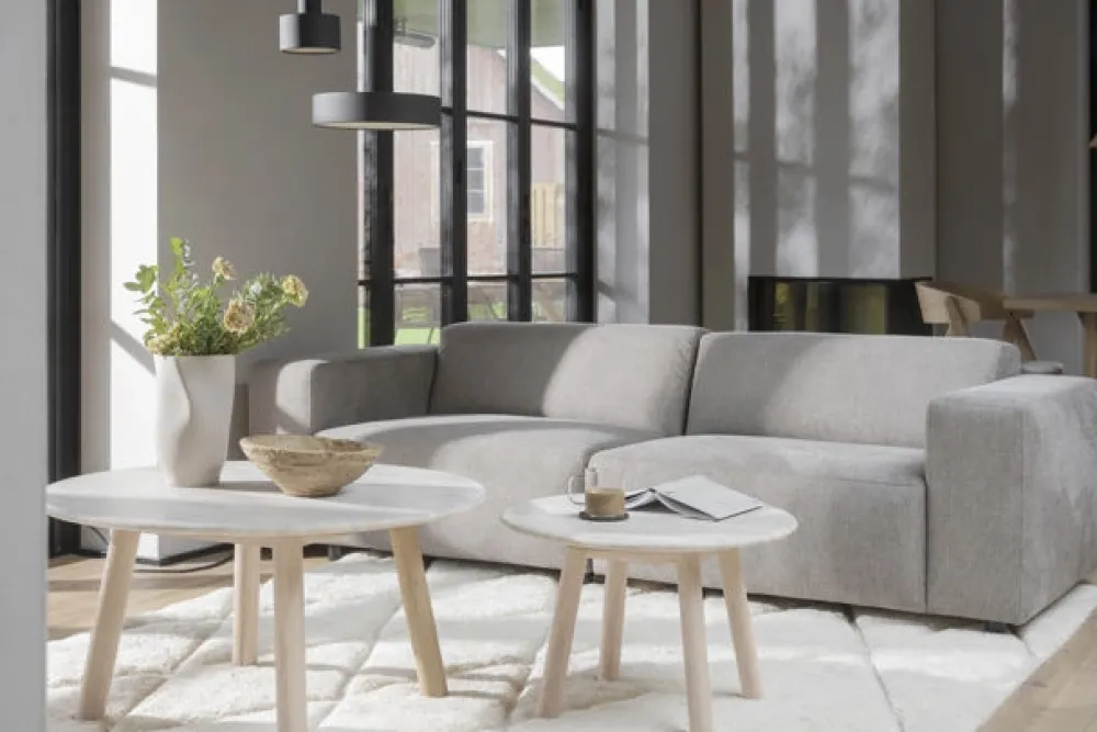Rowico Home Soffbord 'Taransay' Runt 90cm - Beige/Vitpigmenterad