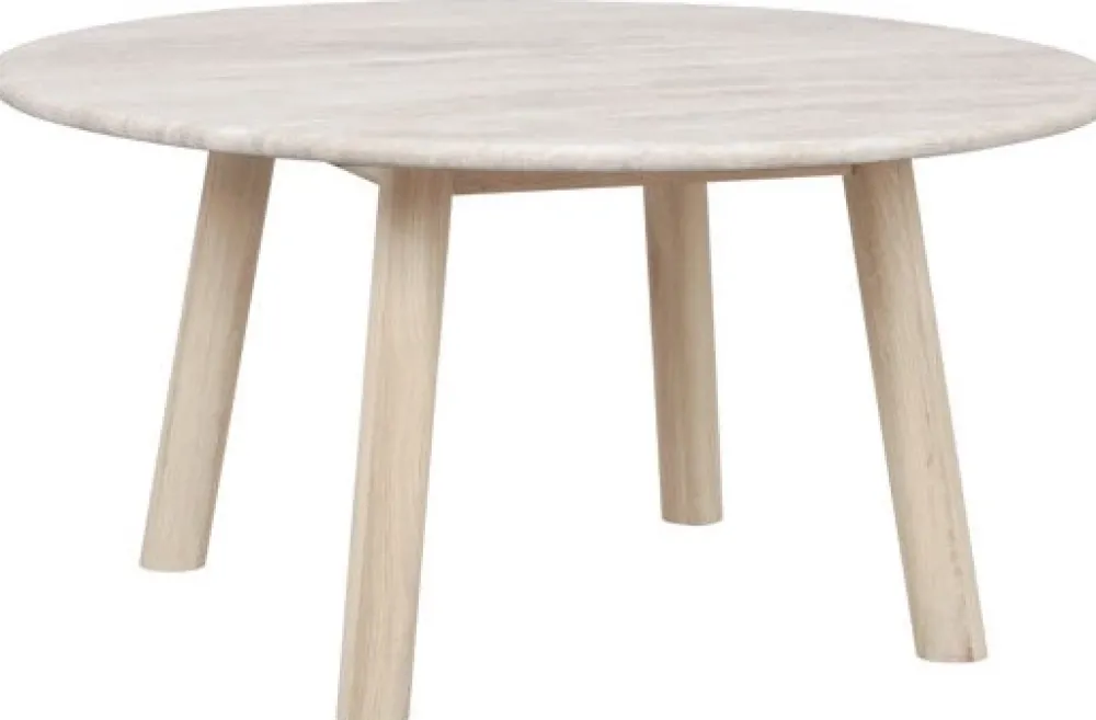 Rowico Home Soffbord 'Taransay' Runt 90cm - Beige/Vitpigmenterad
