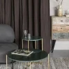 Reforma Soffbord 'Timpa' Runt 70cm  - Grön marmor/Guld