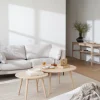 Rowico Home Soffbord 'Tompkins' runt Ø90 - Vitpigmenterad ek