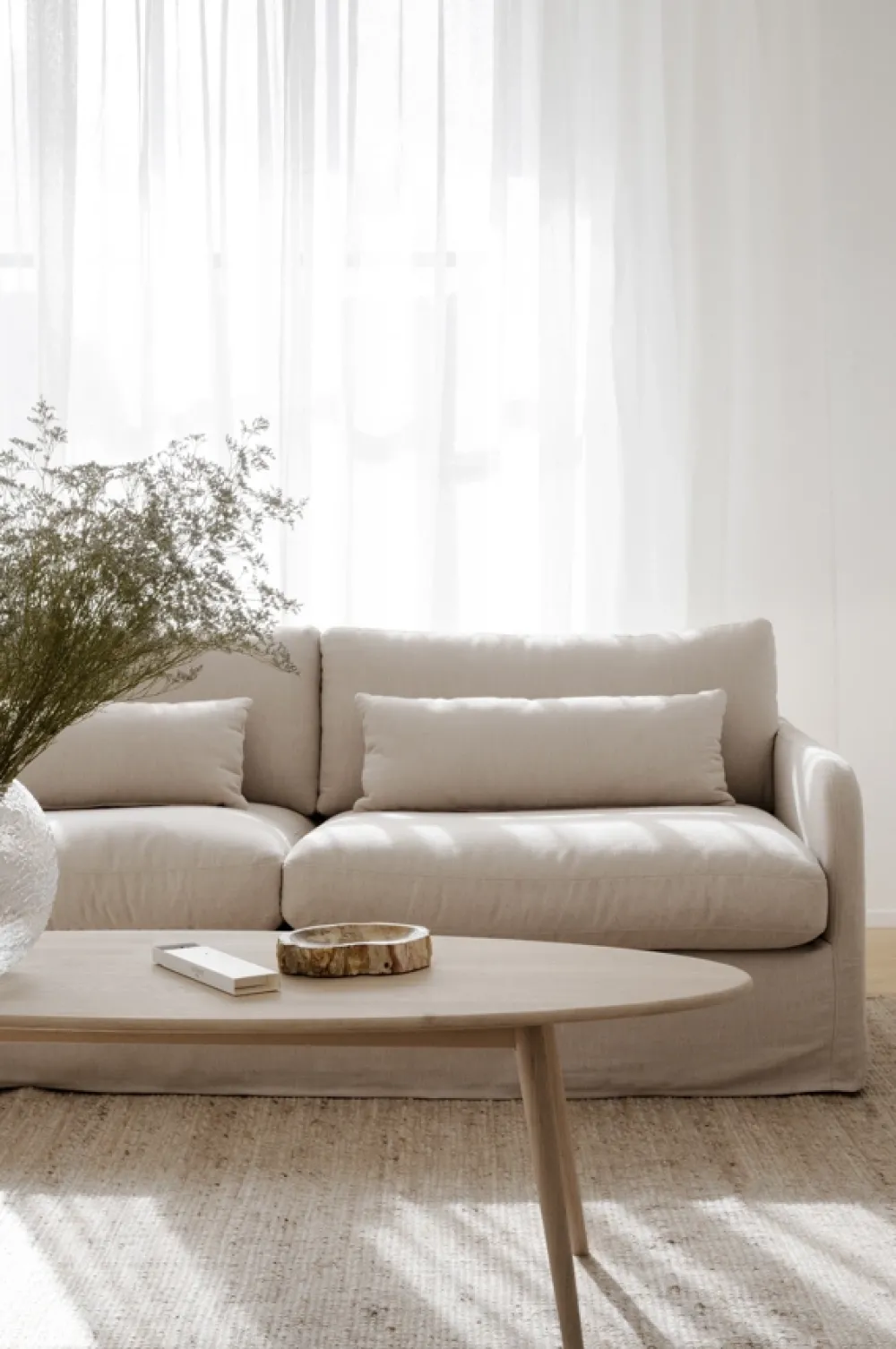 Rowico Home Soffbord 'Tompkins' 150x60cm - Vitpigmenterad ek