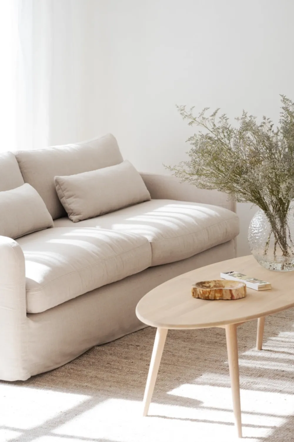 Rowico Home Soffbord 'Tompkins' 150x60cm - Vitpigmenterad ek