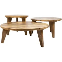 Vintage Soffbord Runt 65cm - Natur