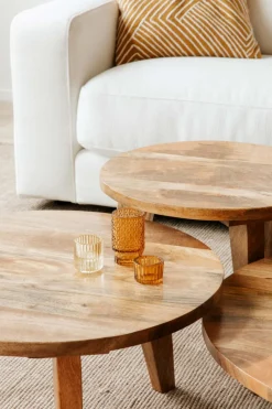 Vintage Soffbord '' Runt 50cm - Natur
