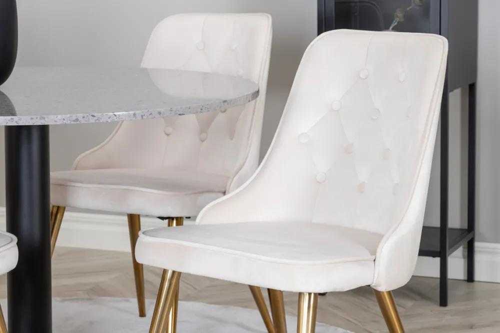 Reforma Stol 'Elverum Deluxe' - Beige/Mässing