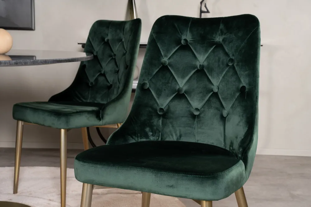 Reforma Stol 'Elverum Deluxe' - Grön/Mässing