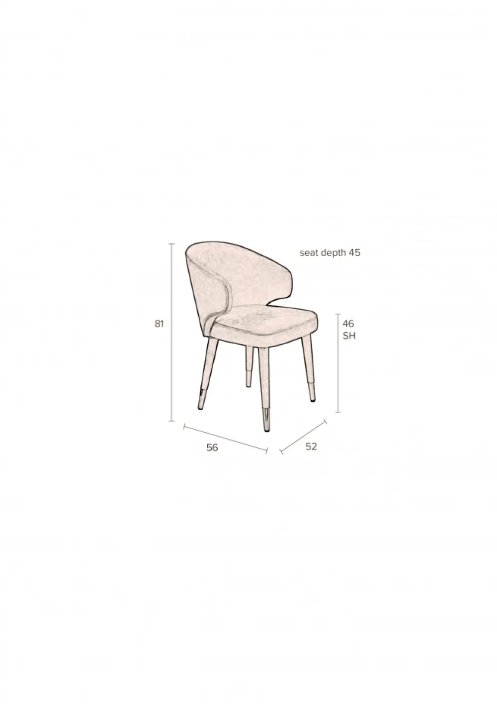 Dutchbone Stol 'Lunar' - Svart