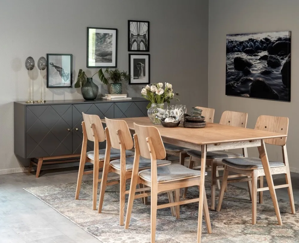 Rowico Home Stol 'Nagano' - Ek/Ljusgrå