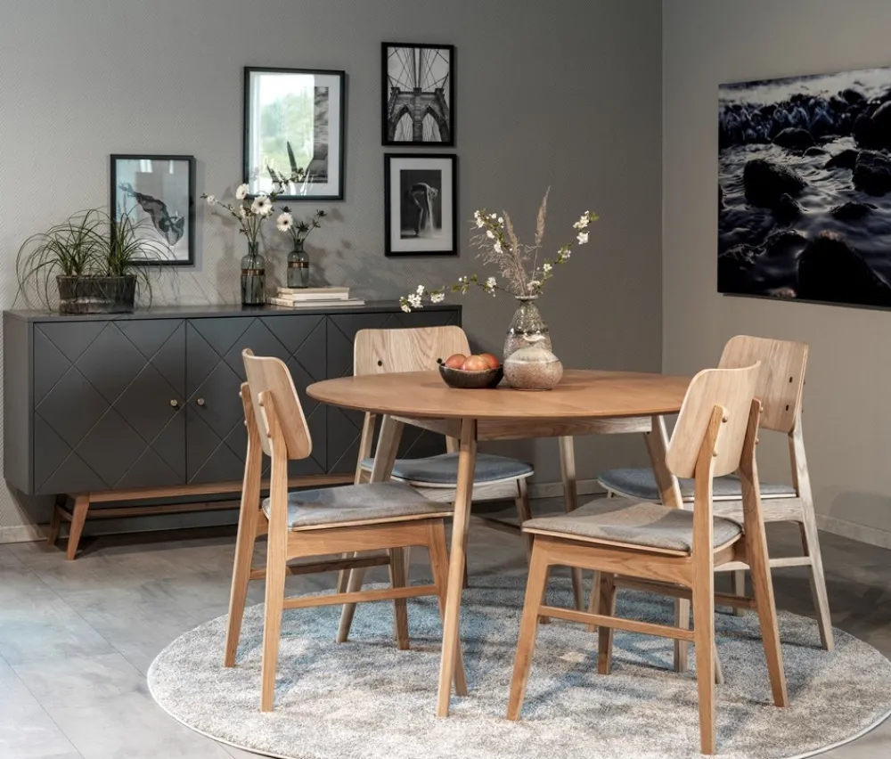 Rowico Home Stol 'Nagano' - Ek/Ljusgrå