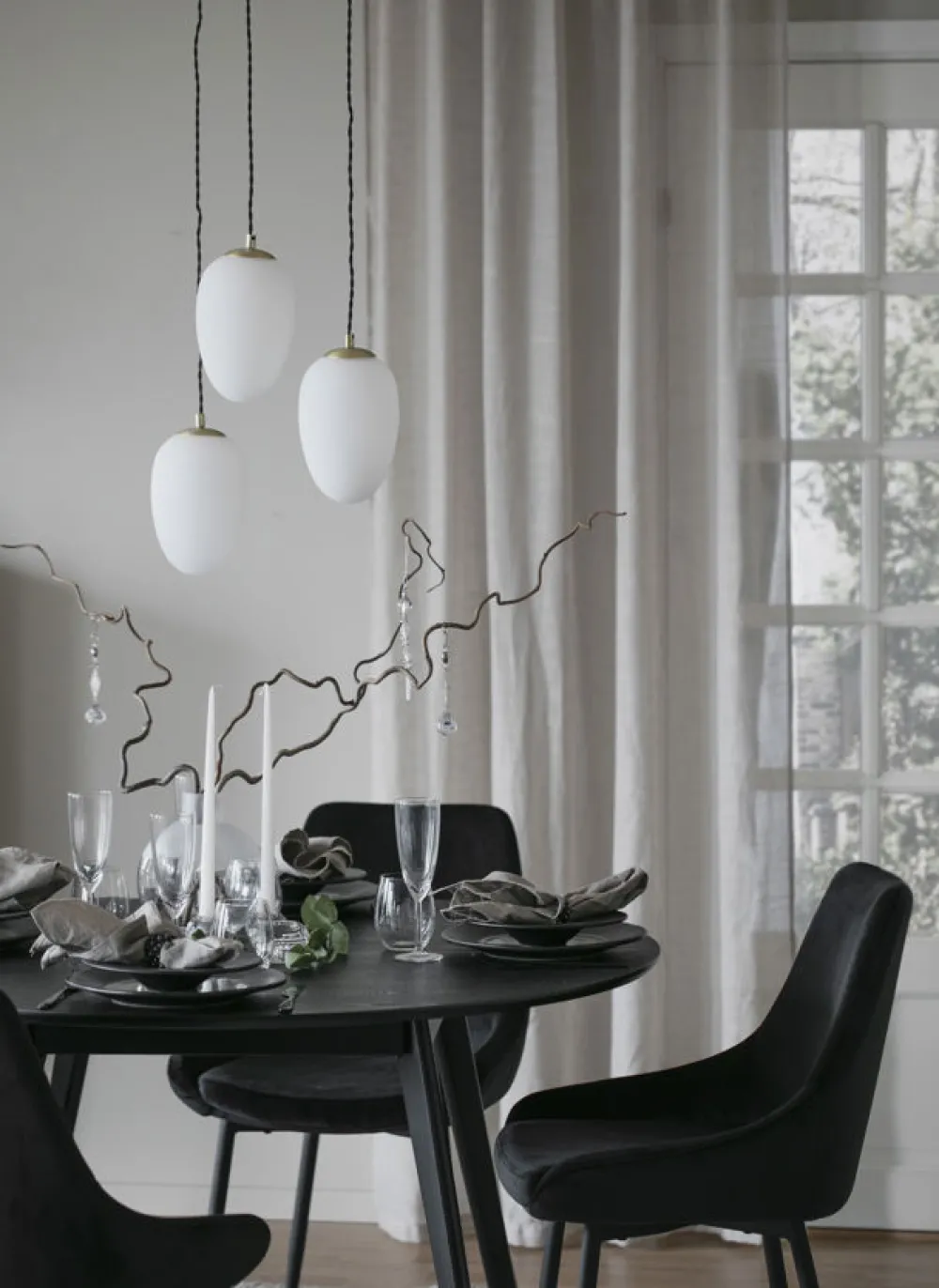 Rowico Home Stol 'Sierra' - Svart Sammet