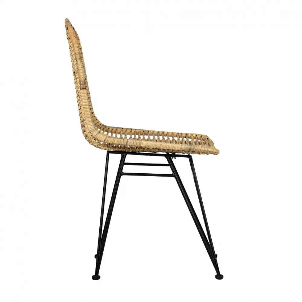 Reforma Stol 'Striped rattan' - Natur/Svart