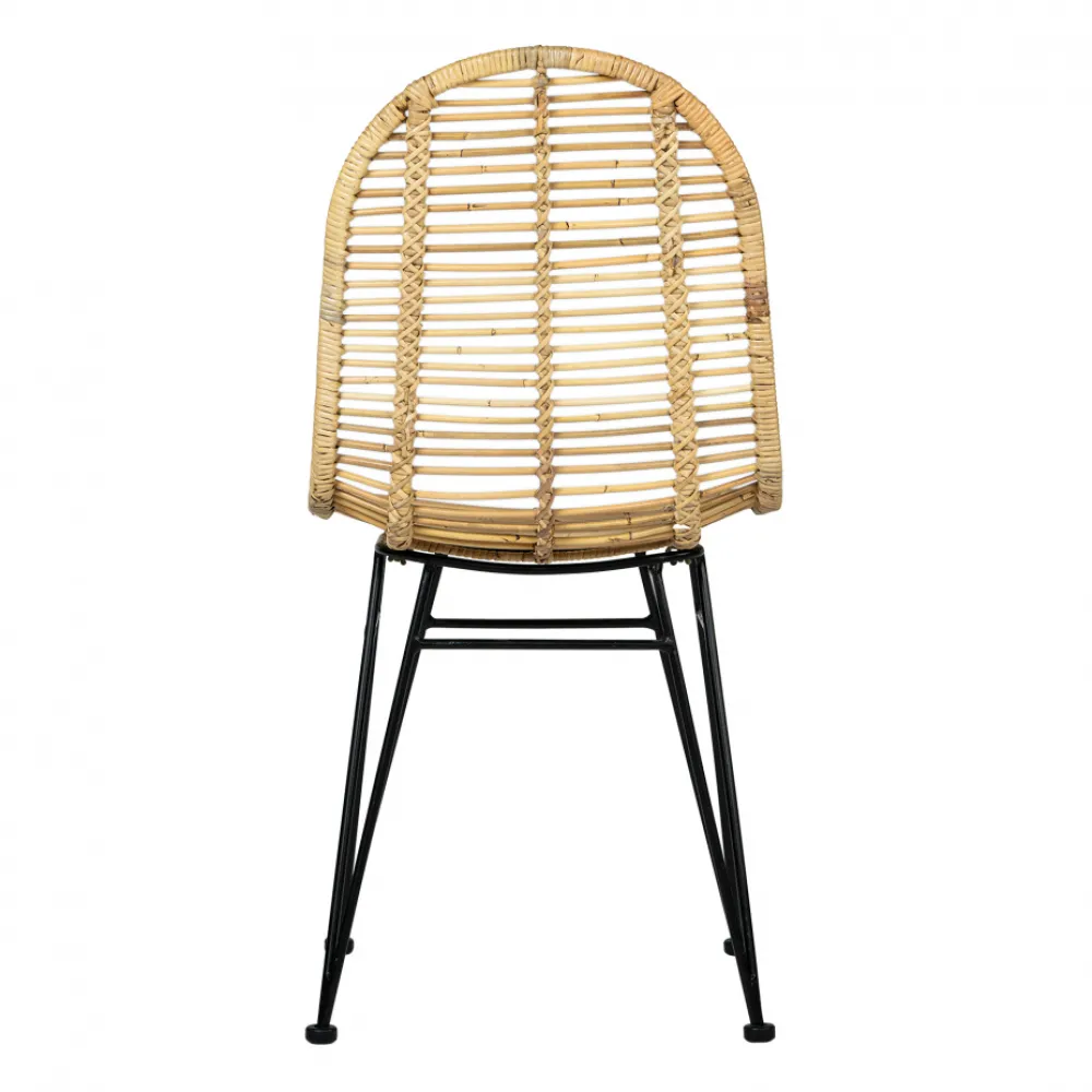 Reforma Stol 'Striped rattan' - Natur/Svart