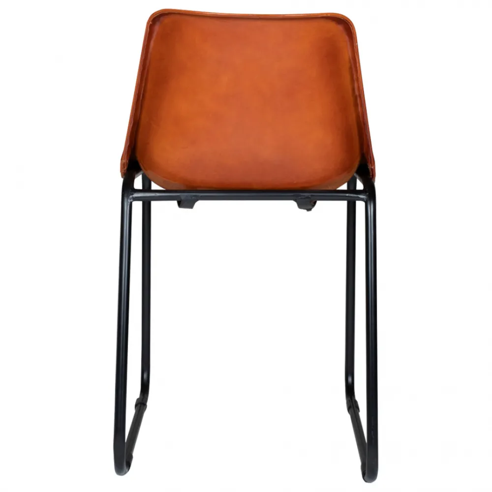 Vintage Stol - Läder/Järn