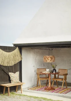Madam Stoltz Stol 'Wooden rattan' - Natur