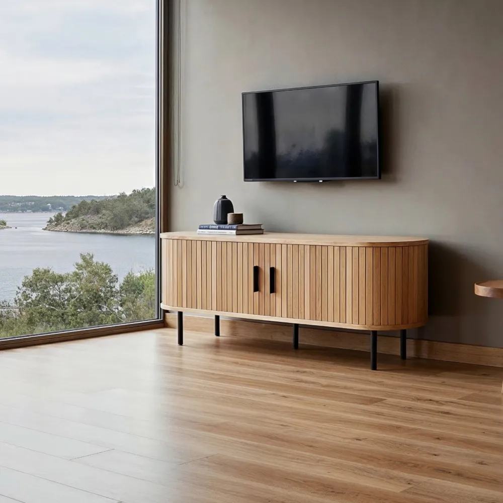 Reforma Tv bänk 'Holmvik' - Natur/Svart