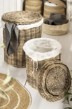 Ib Laursen Tvättkorg 2-pack 'Rattan' - Natur