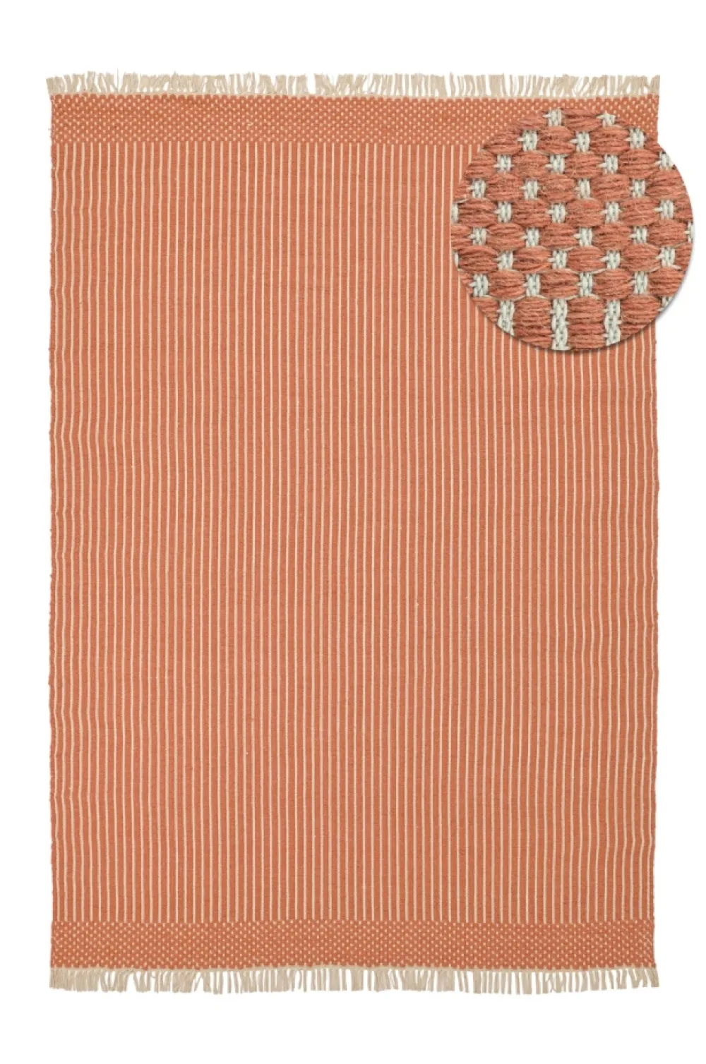 Reforma x Trendcarpet Ullmatta 'Arbil' - Terrakotta/vit