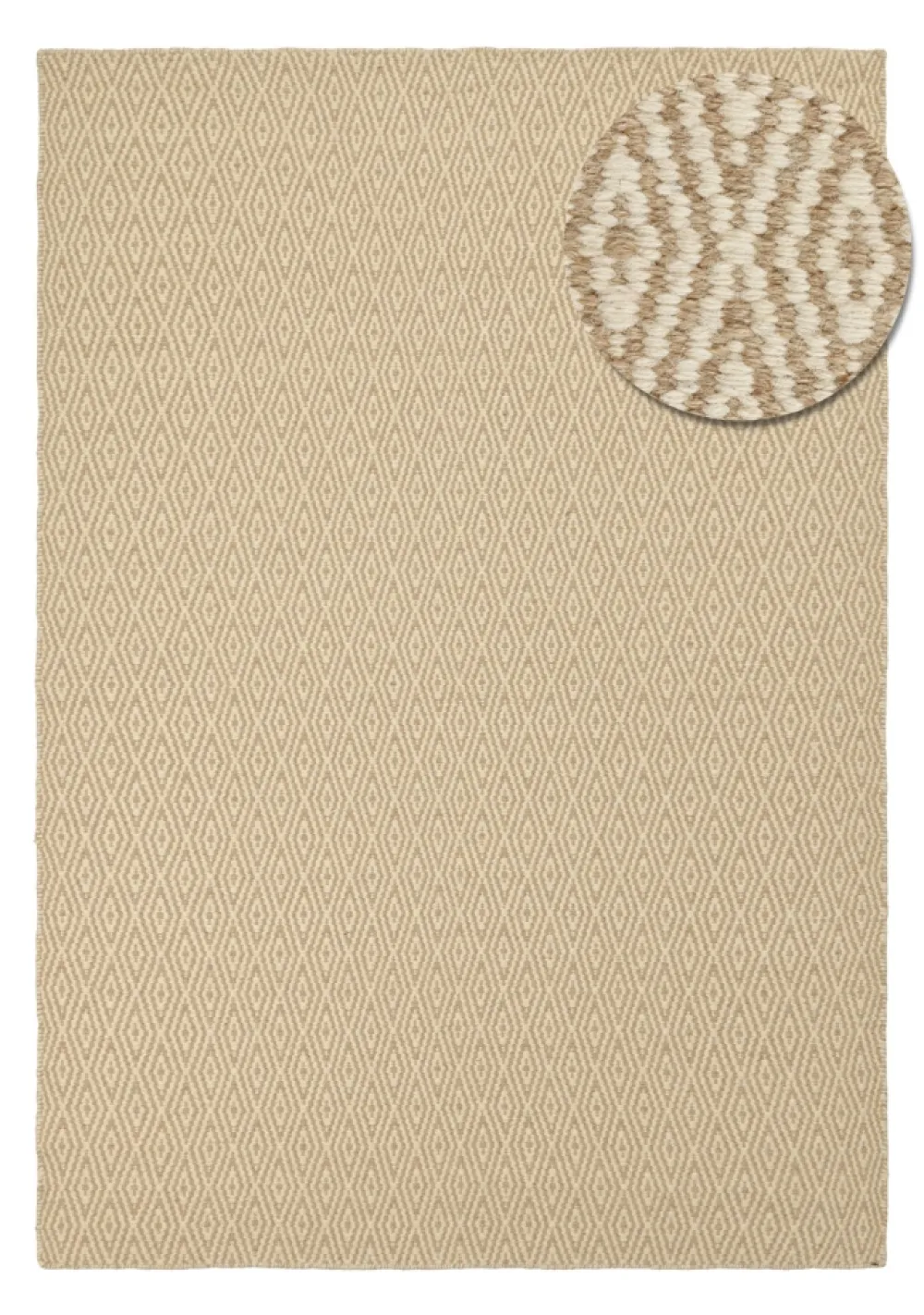 Reforma x Trendcarpet Ullmatta 'Monastir' - Beige/vit
