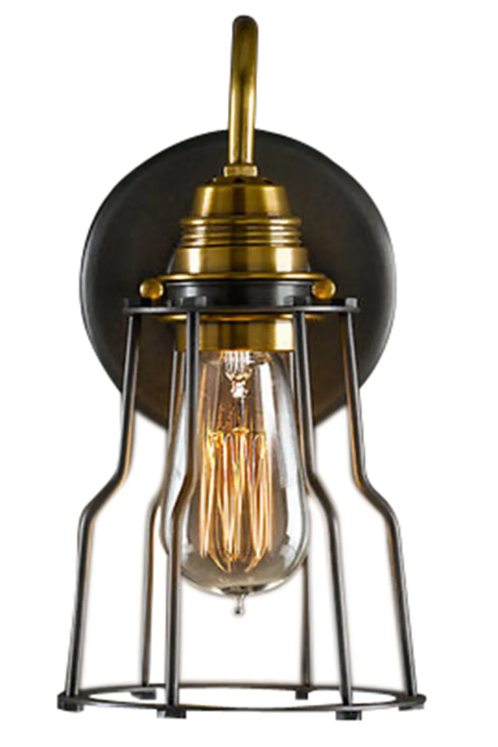 Trademark Living Vägglampa Vintage - Mässing/Stålnät