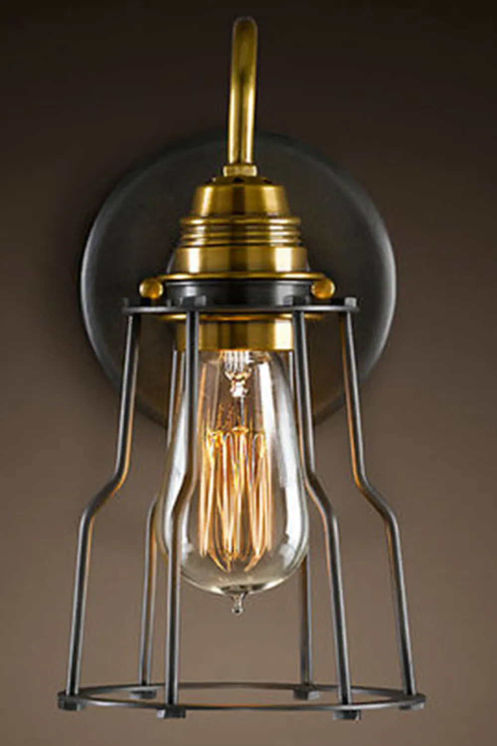 Trademark Living Vägglampa Vintage - Mässing/Stålnät